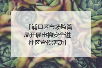 浦口区市场监管局开展电梯安全进社区宣传活动